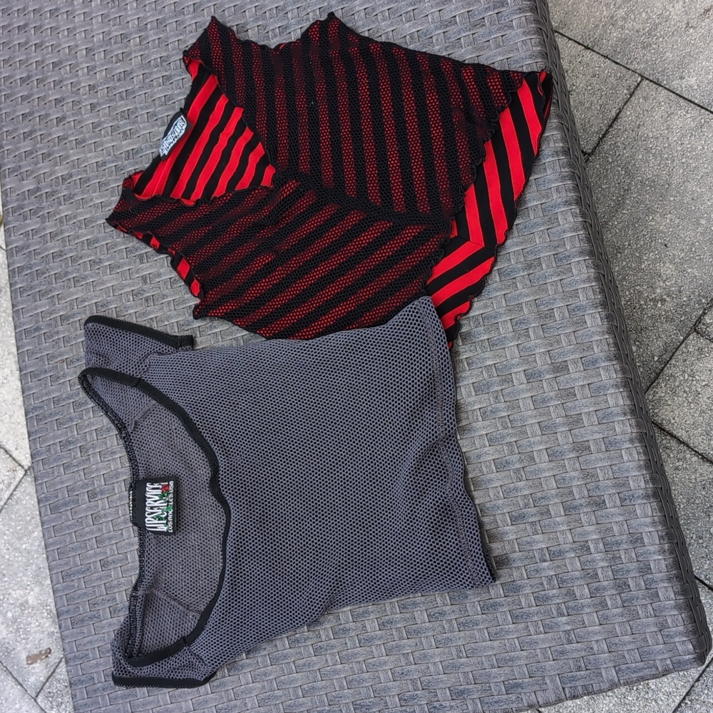 2 vintage fishnet tops.